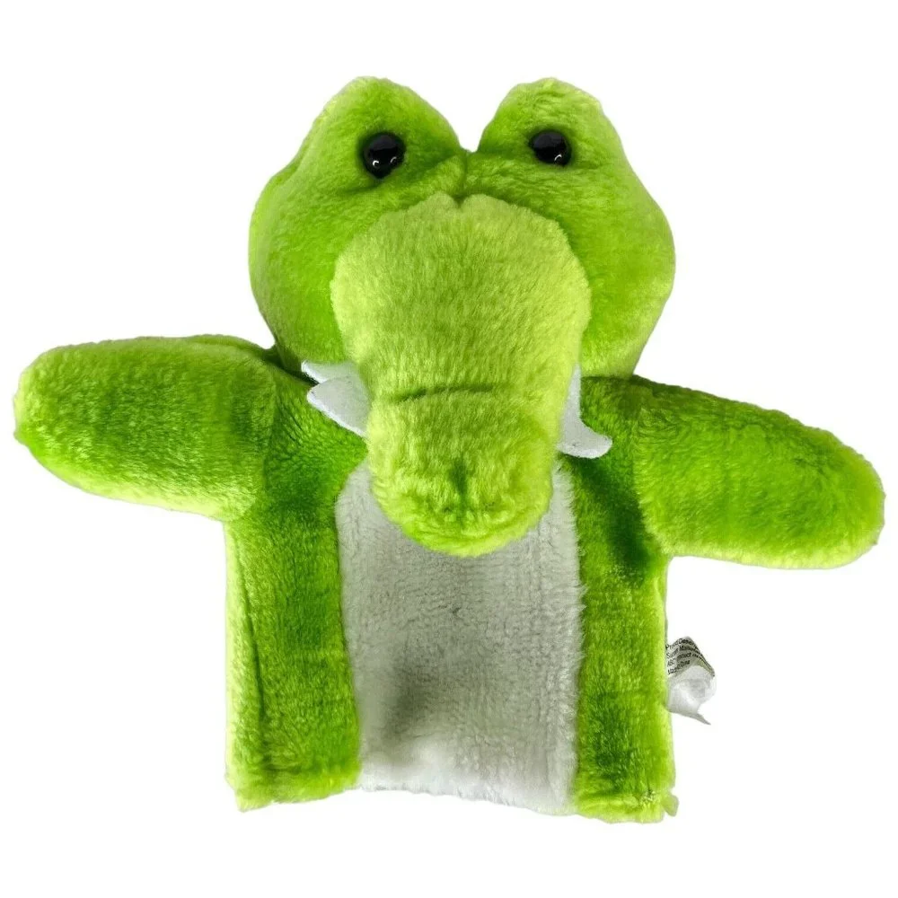 4 Hand Puppet Plush Pig Tiger Elephant Crocodile 8”‎ Toy Stuffed Animal Set Lot